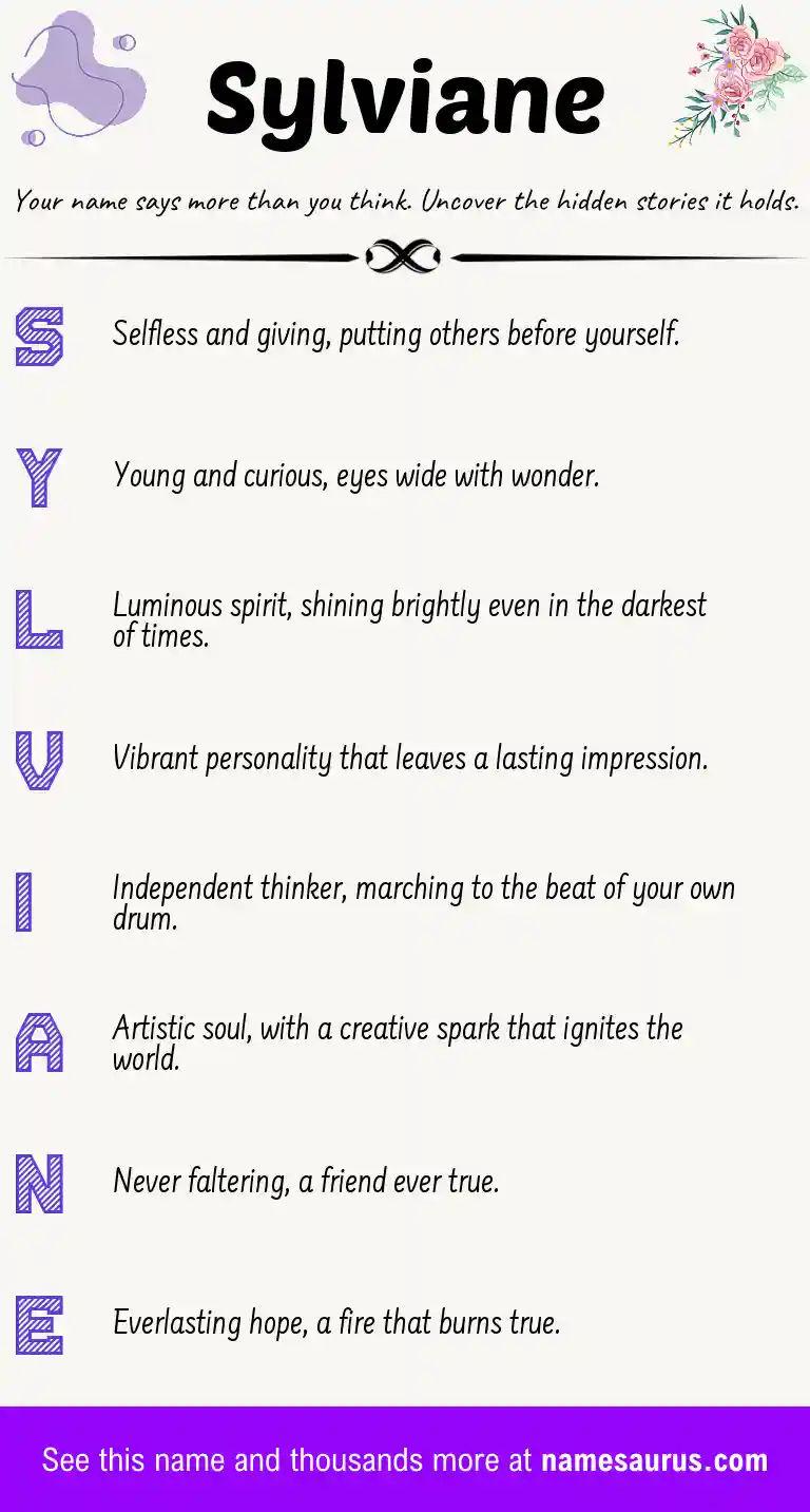 Acrostic poem about Sylviane.