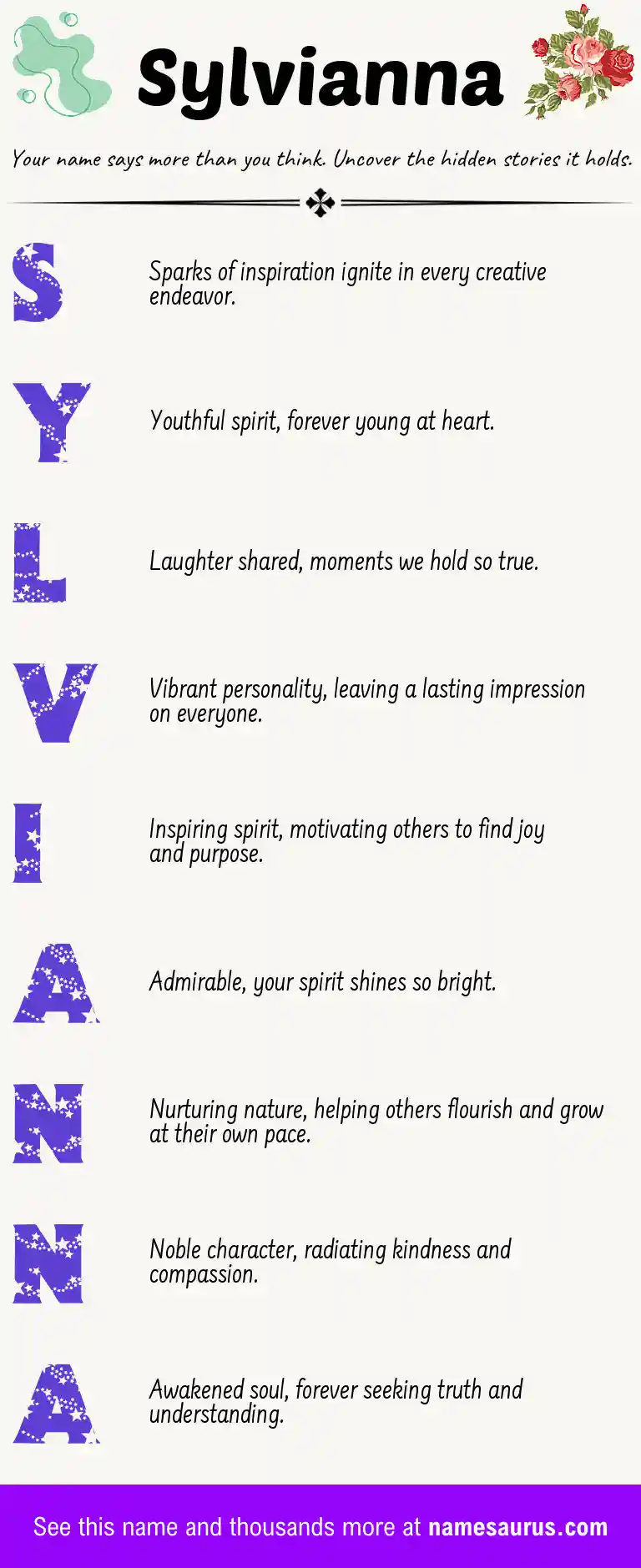 Acrostic poem about Sylvianna.