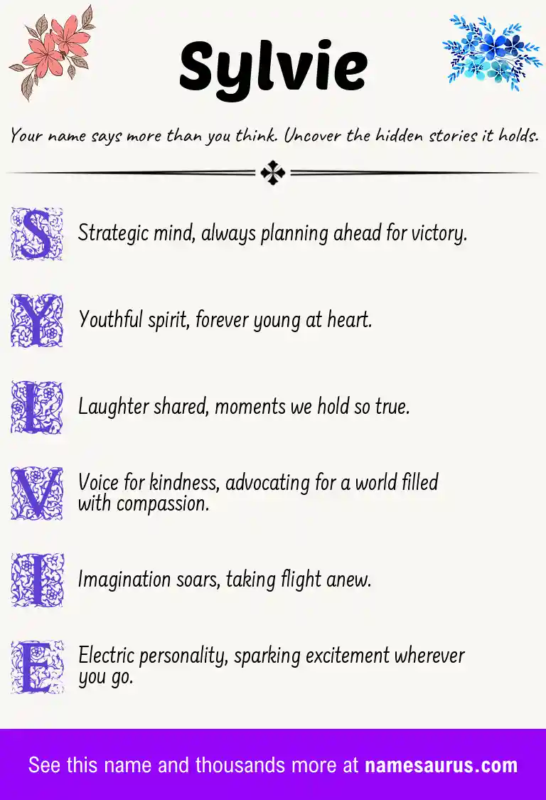 Acrostic poem about Sylvie.