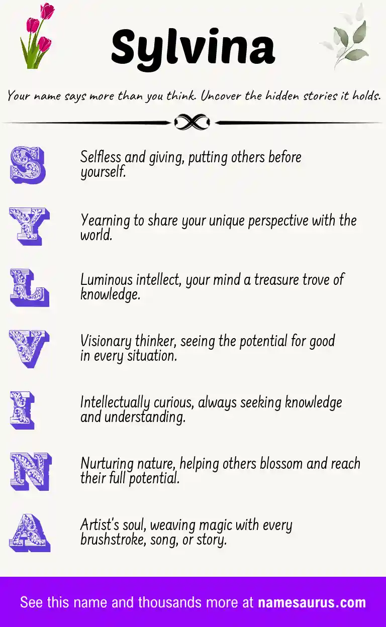 Acrostic poem about Sylvina.