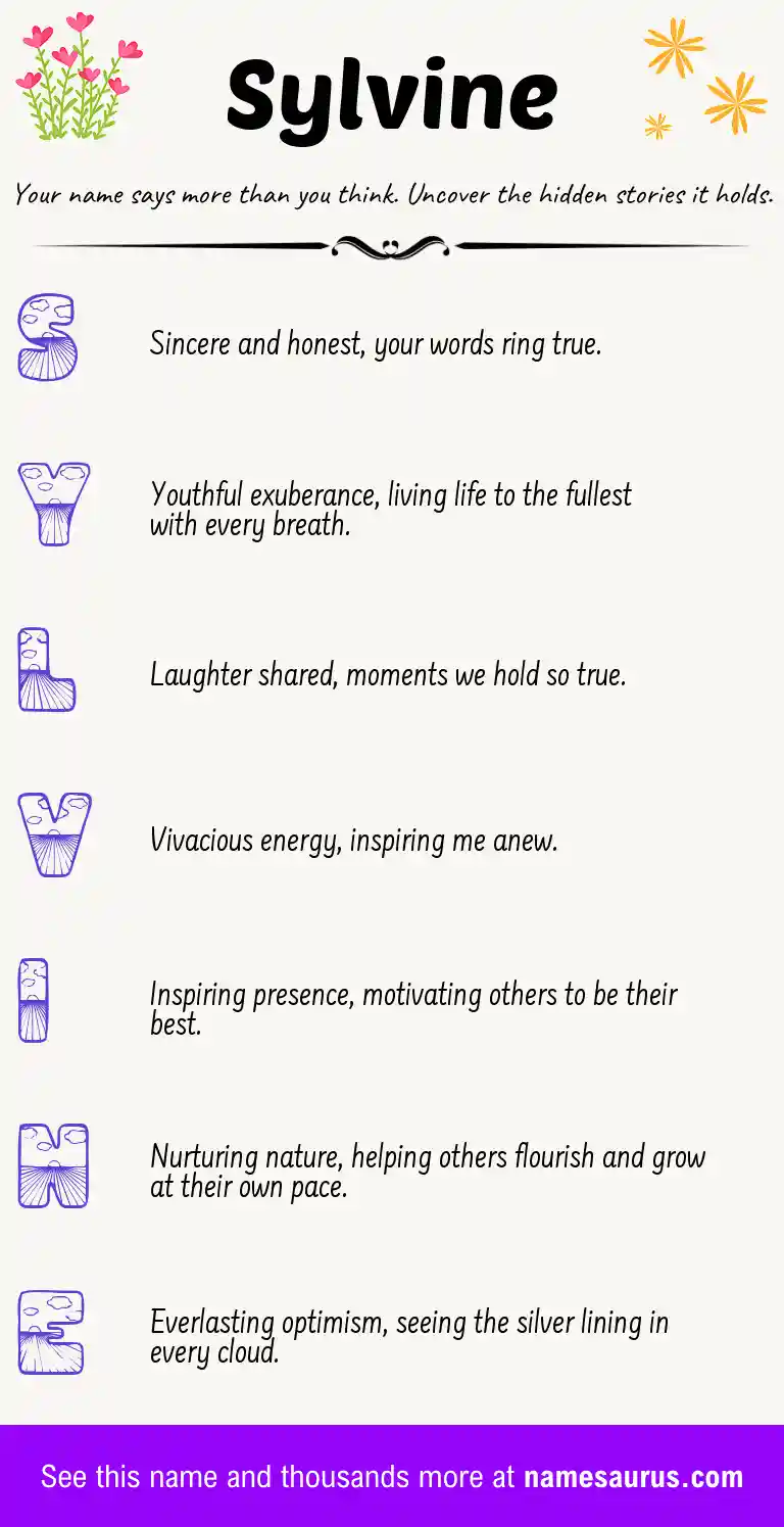Acrostic poem about Sylvine.