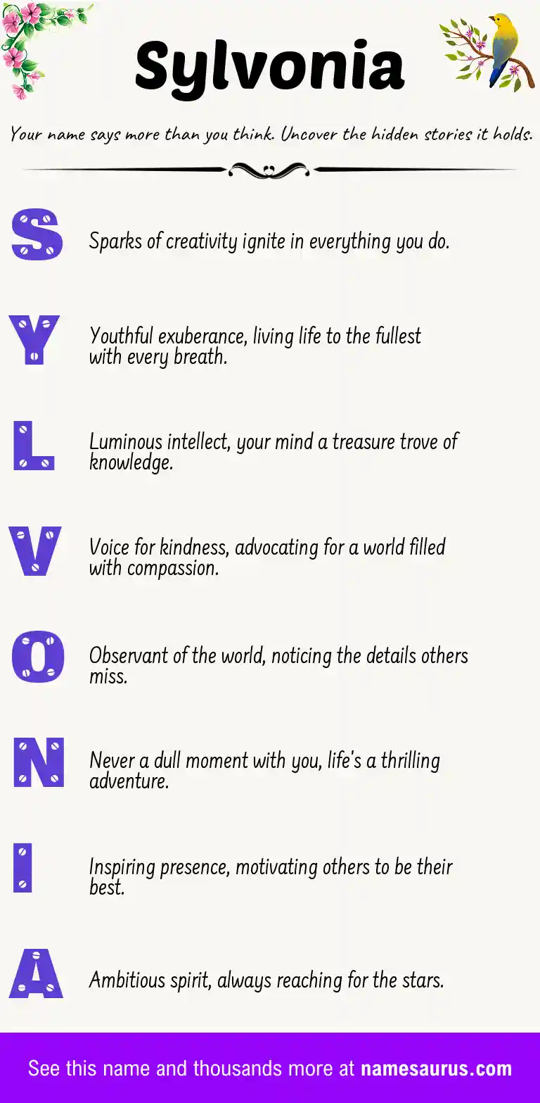 Acrostic poem about Sylvonia.