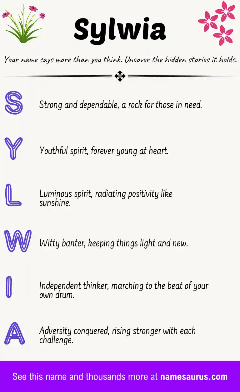 Acrostic poem about Sylwia.