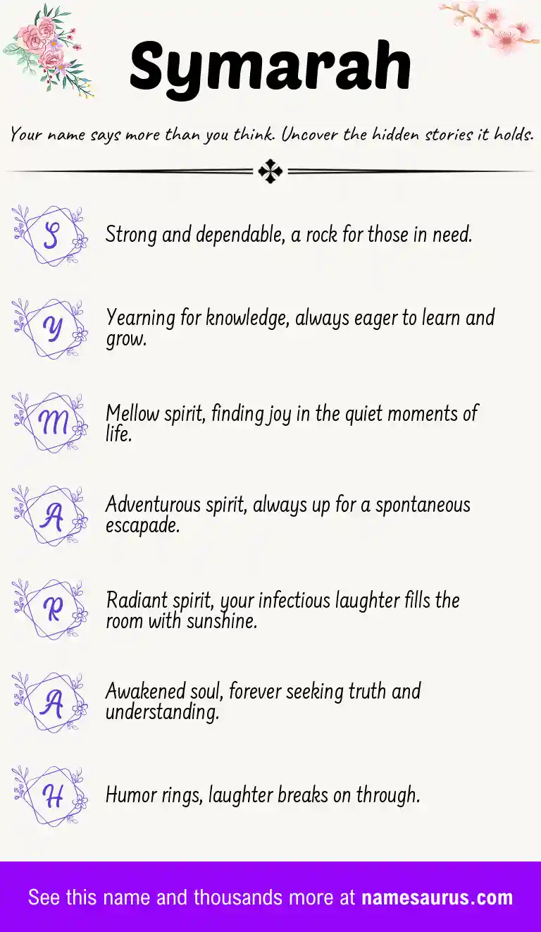 Acrostic poem about Symarah.