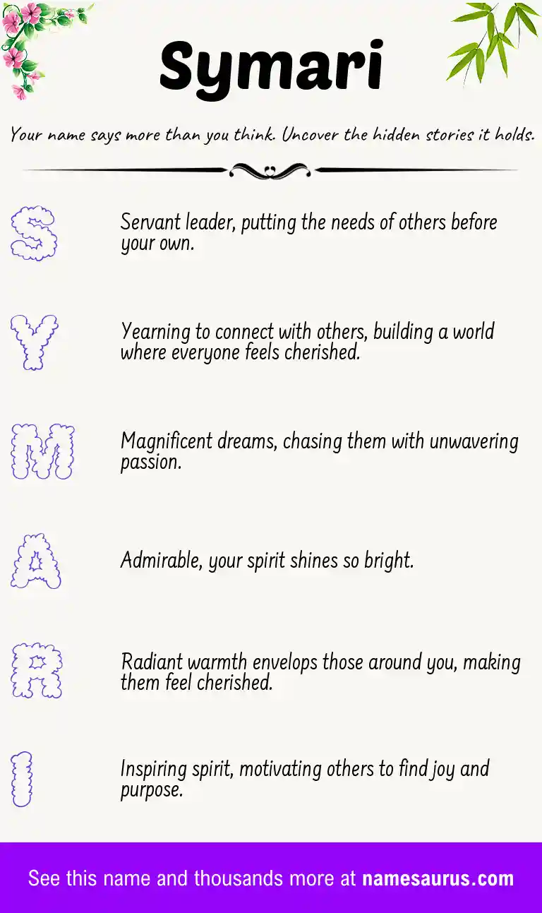Acrostic poem about Symari.