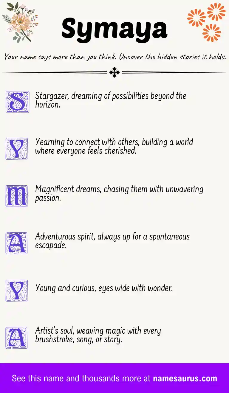 Acrostic poem about Symaya.