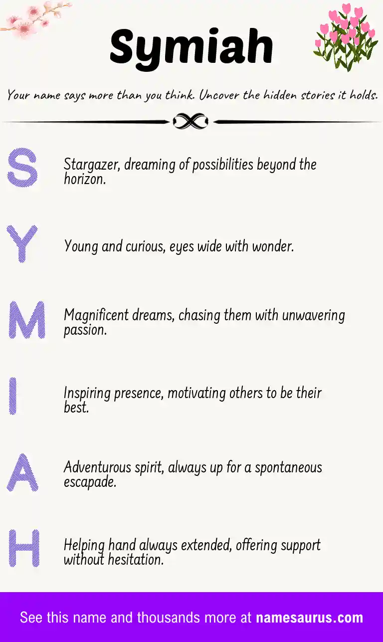 Acrostic poem about Symiah.