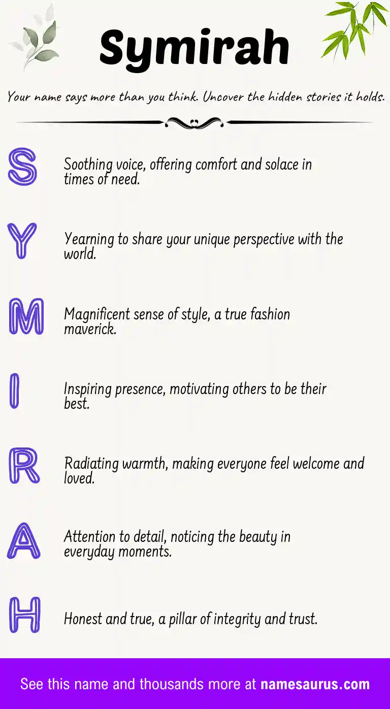 Acrostic poem about Symirah.