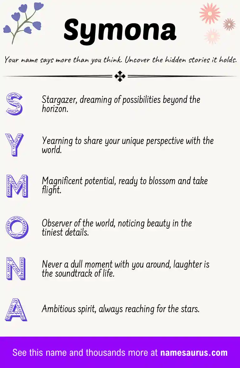 Acrostic poem about Symona.
