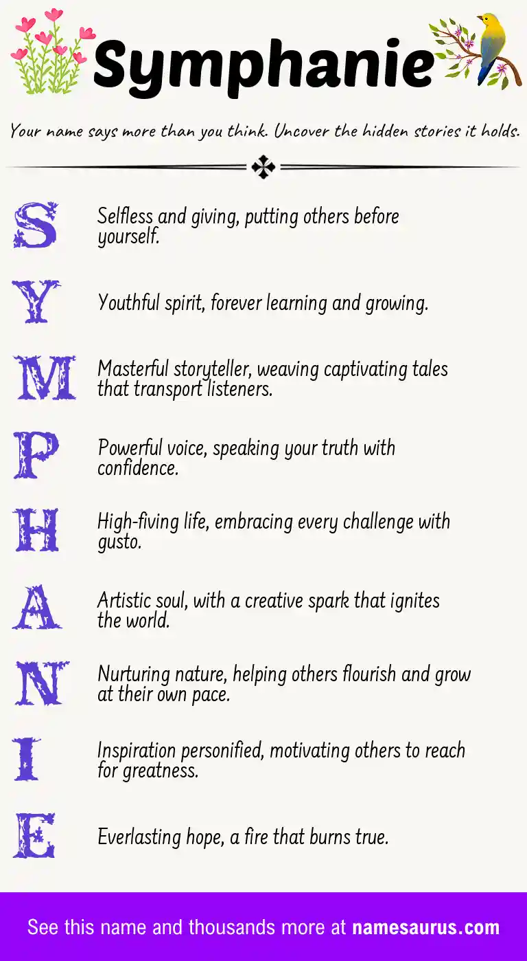 Acrostic poem about Symphanie.