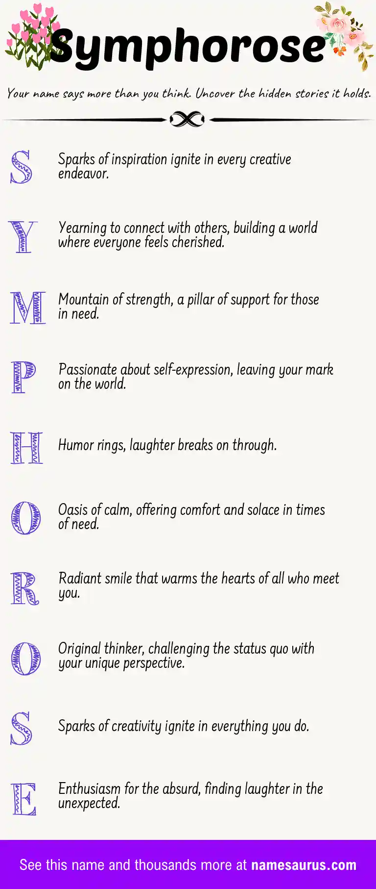 Acrostic poem about Symphorose.
