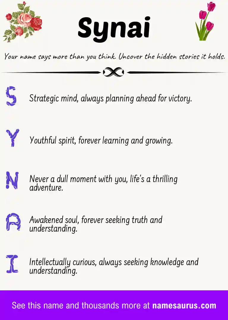 Acrostic poem about Synai.