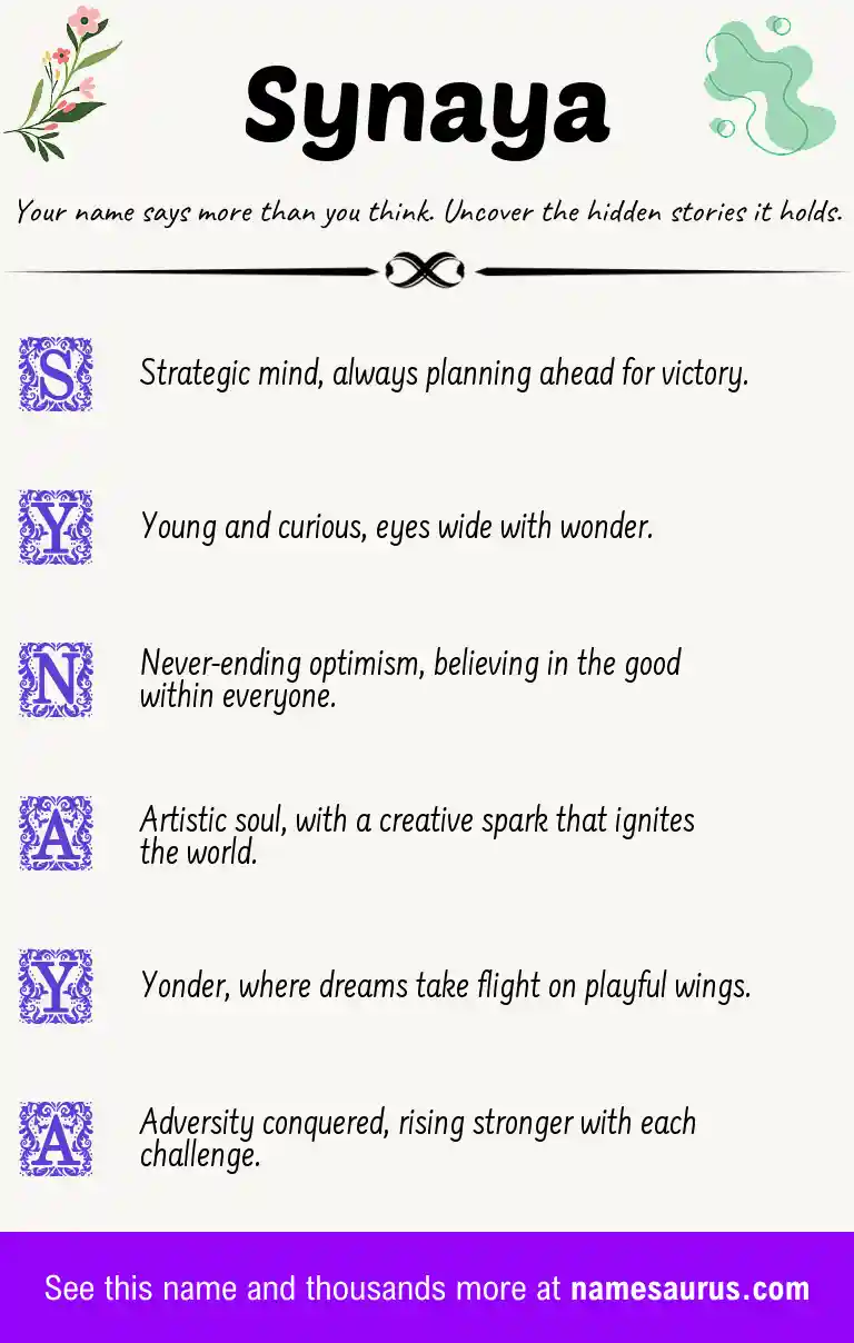 Acrostic poem about Synaya.