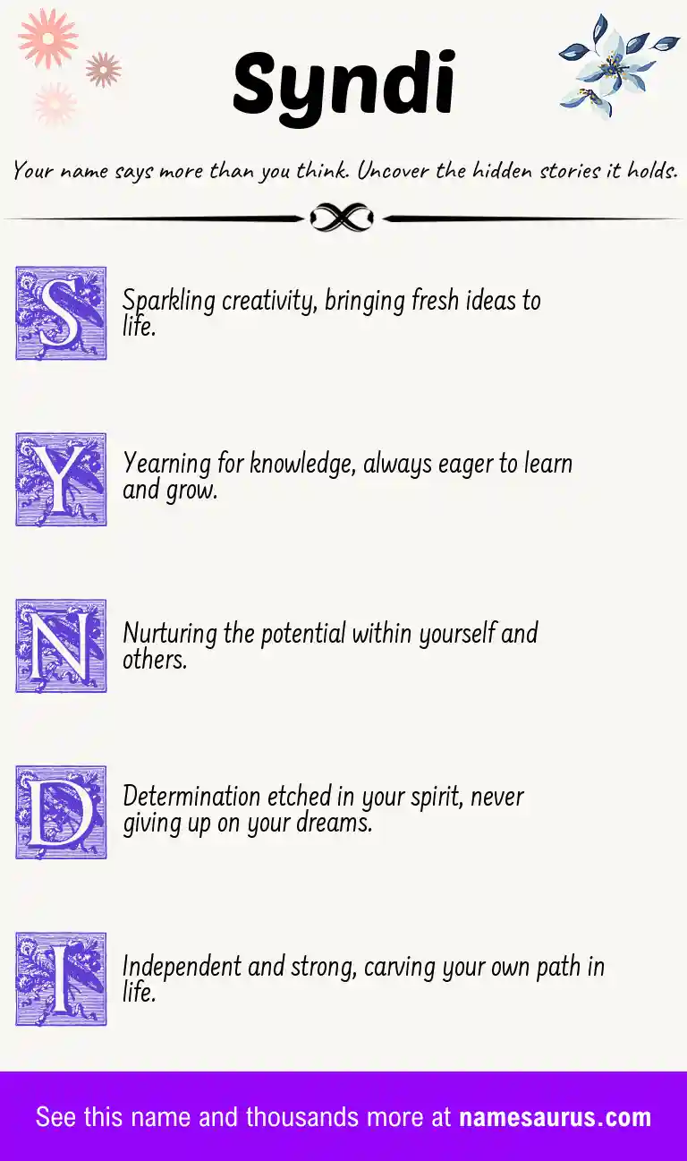 Acrostic poem about Syndi.