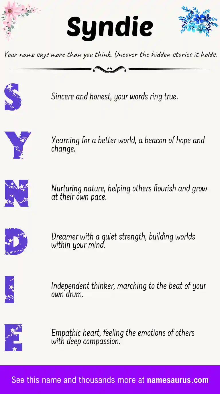 Acrostic poem about Syndie.