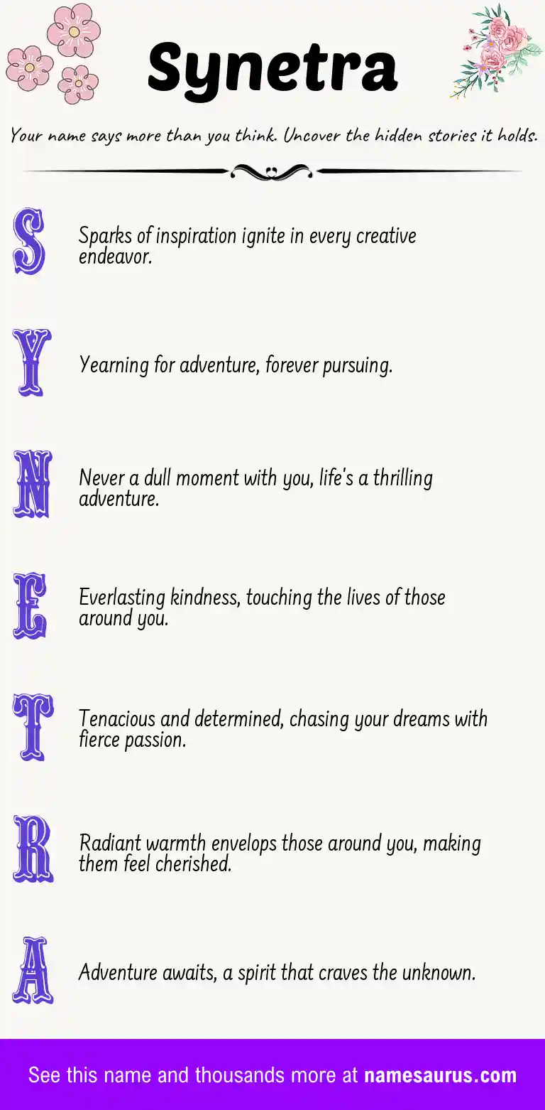 Acrostic poem about Synetra.