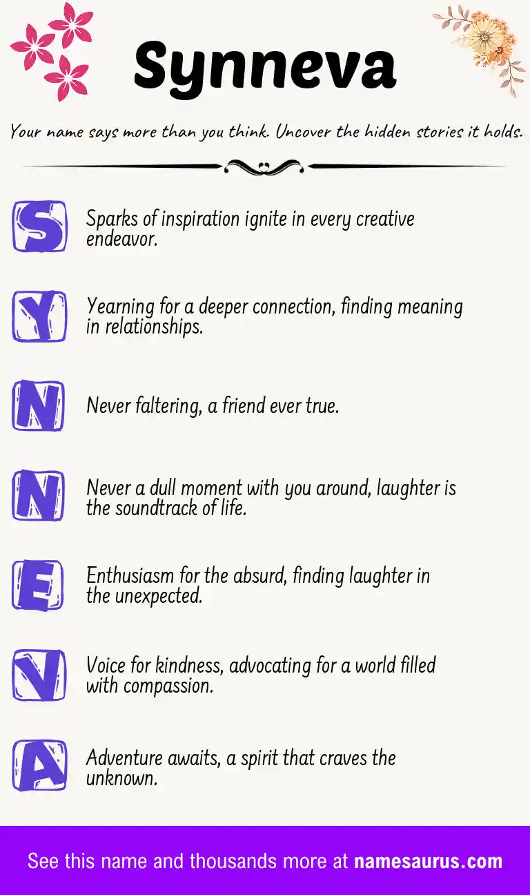 Acrostic poem about Synneva.