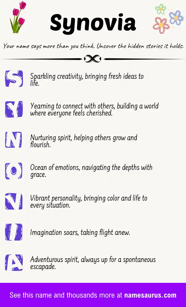 Acrostic poem about Synovia.