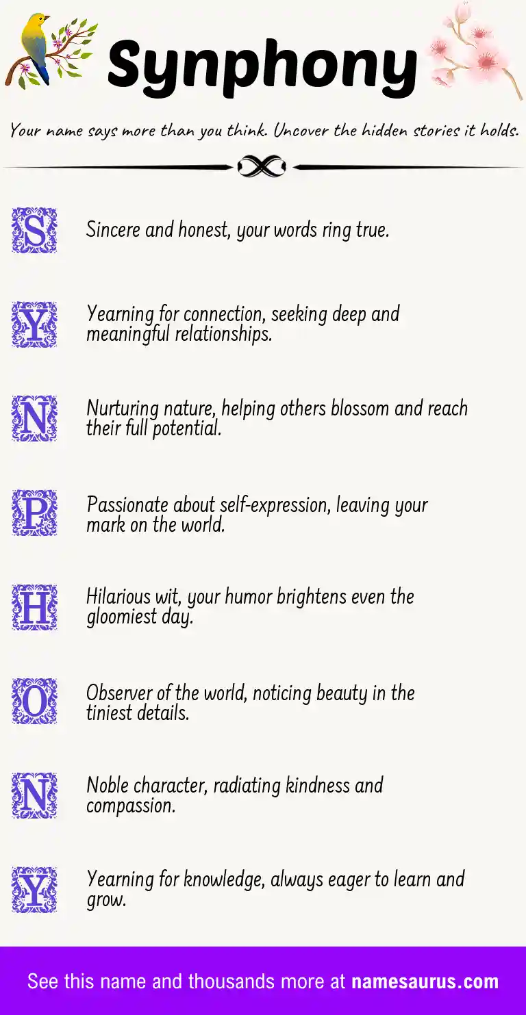 Acrostic poem about Synphony.