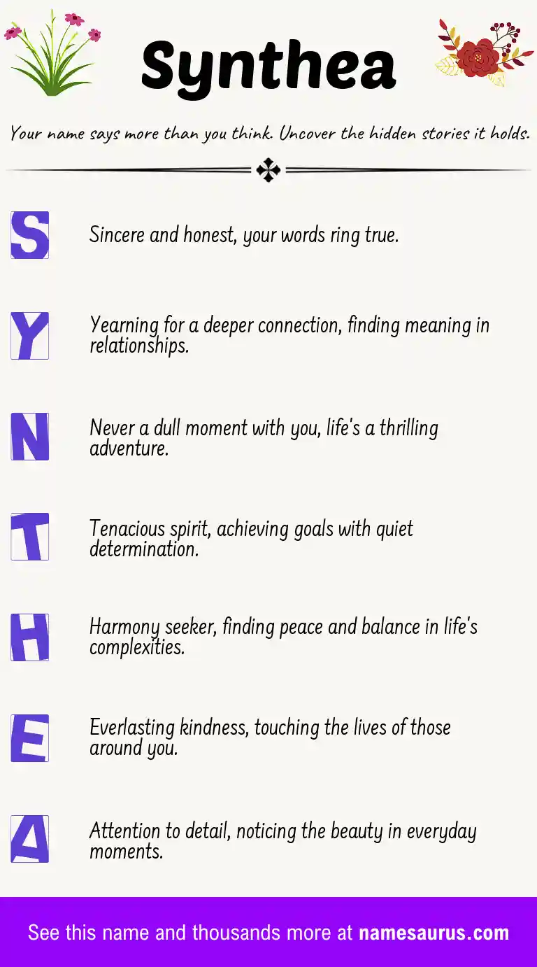 Acrostic poem about Synthea.