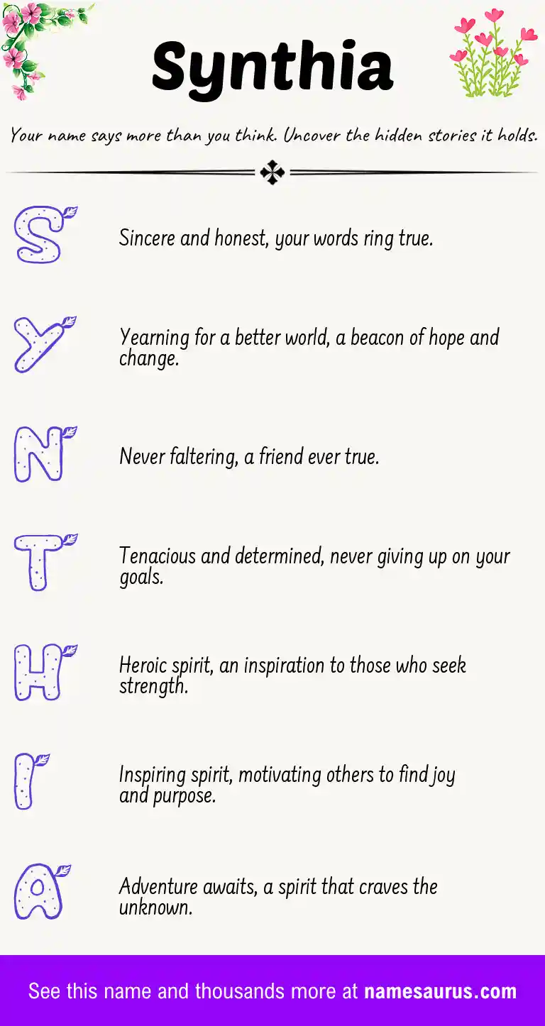Acrostic poem about Synthia.