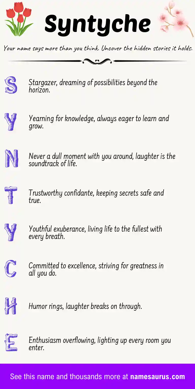 Acrostic poem about Syntyche.