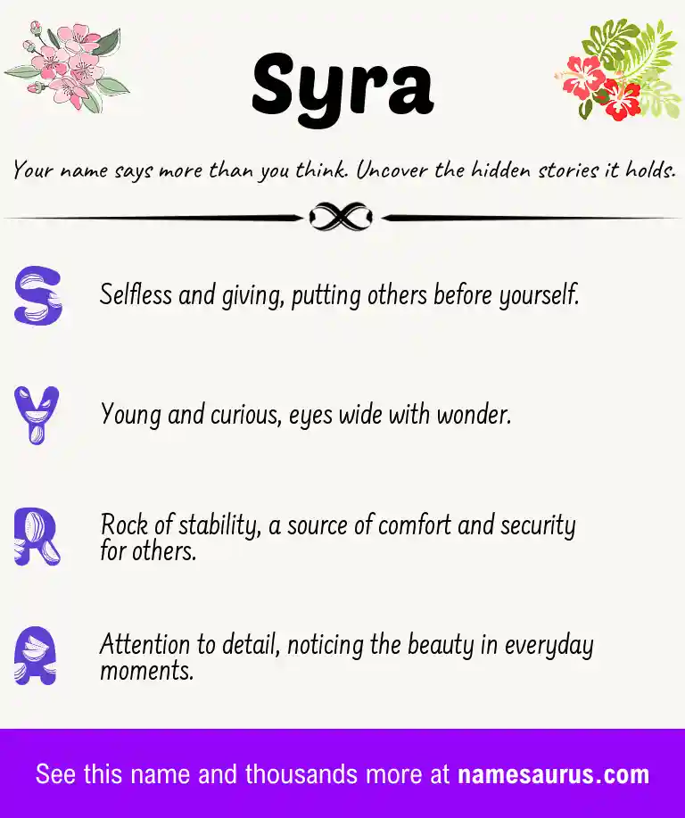 Acrostic poem about Syra.