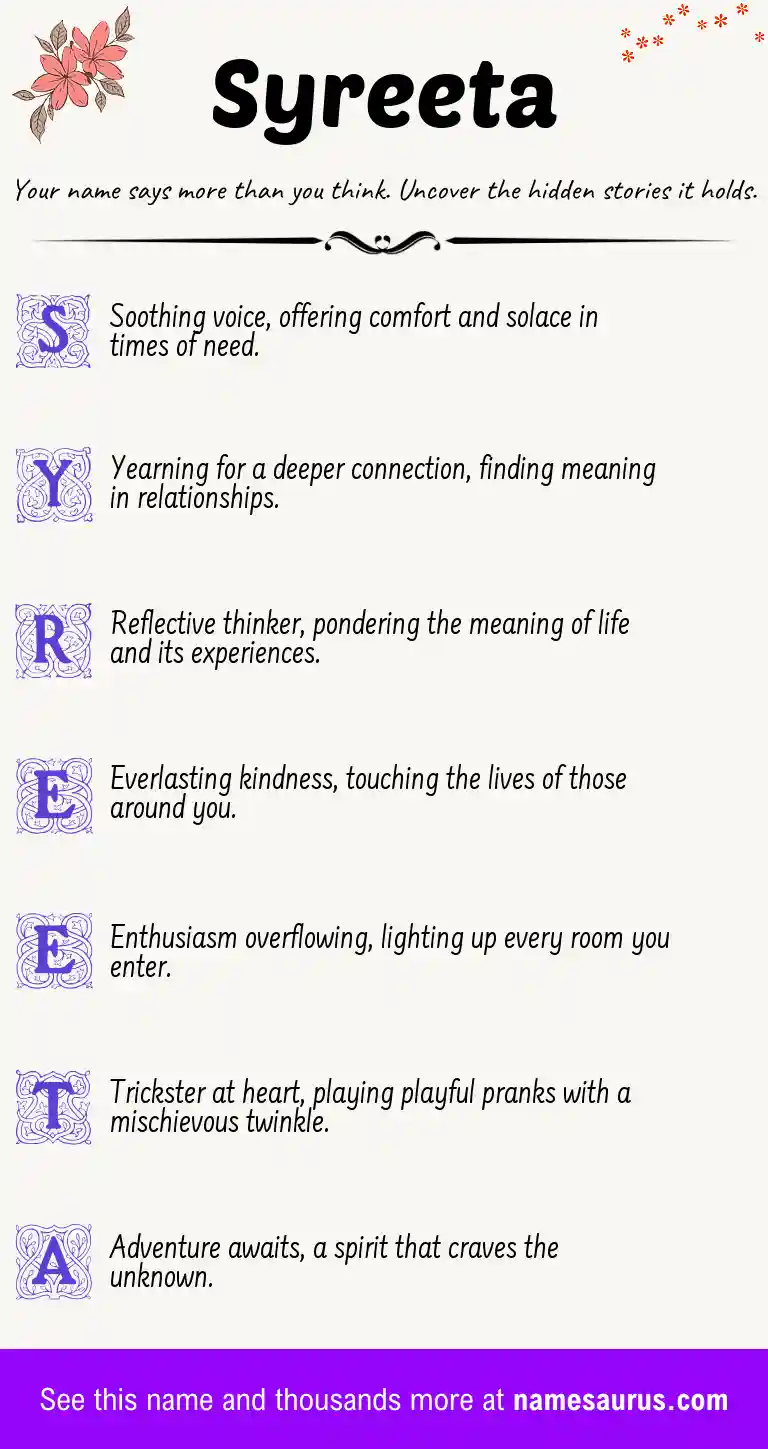 Acrostic poem about Syreeta.