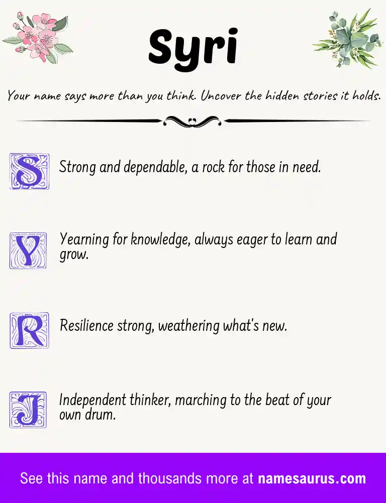 Acrostic poem about Syri.