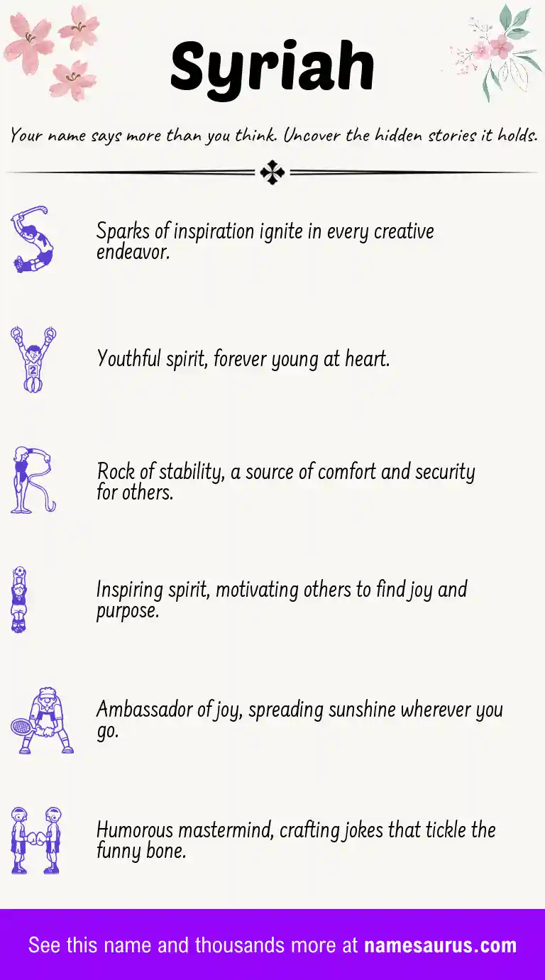 Acrostic poem about Syriah.