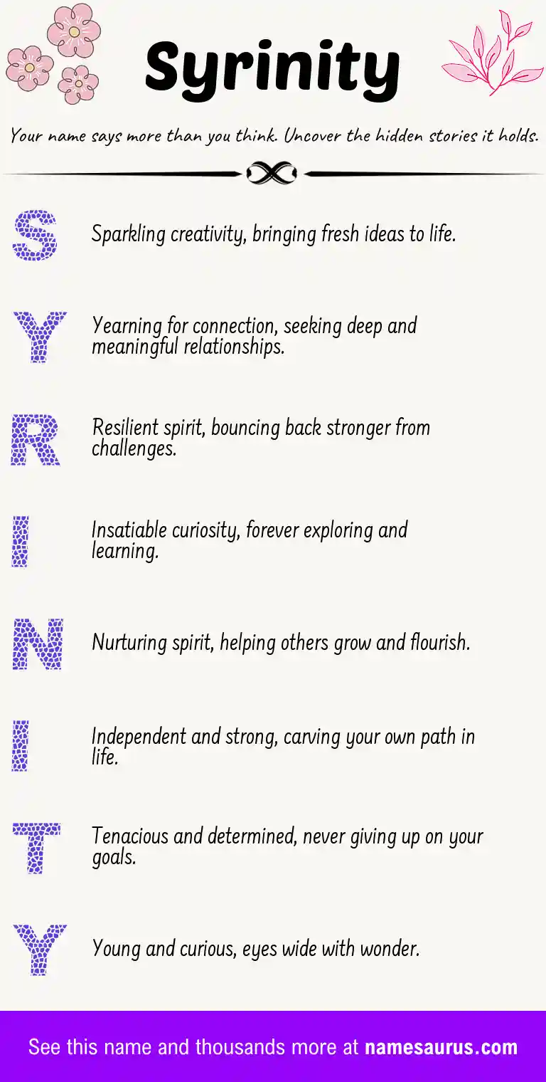Acrostic poem about Syrinity.