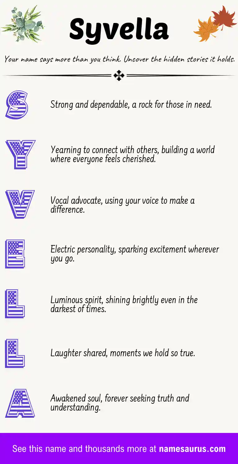 Acrostic poem about Syvella.
