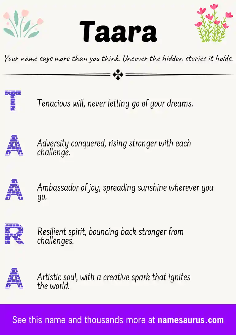 Acrostic poem about Taara.
