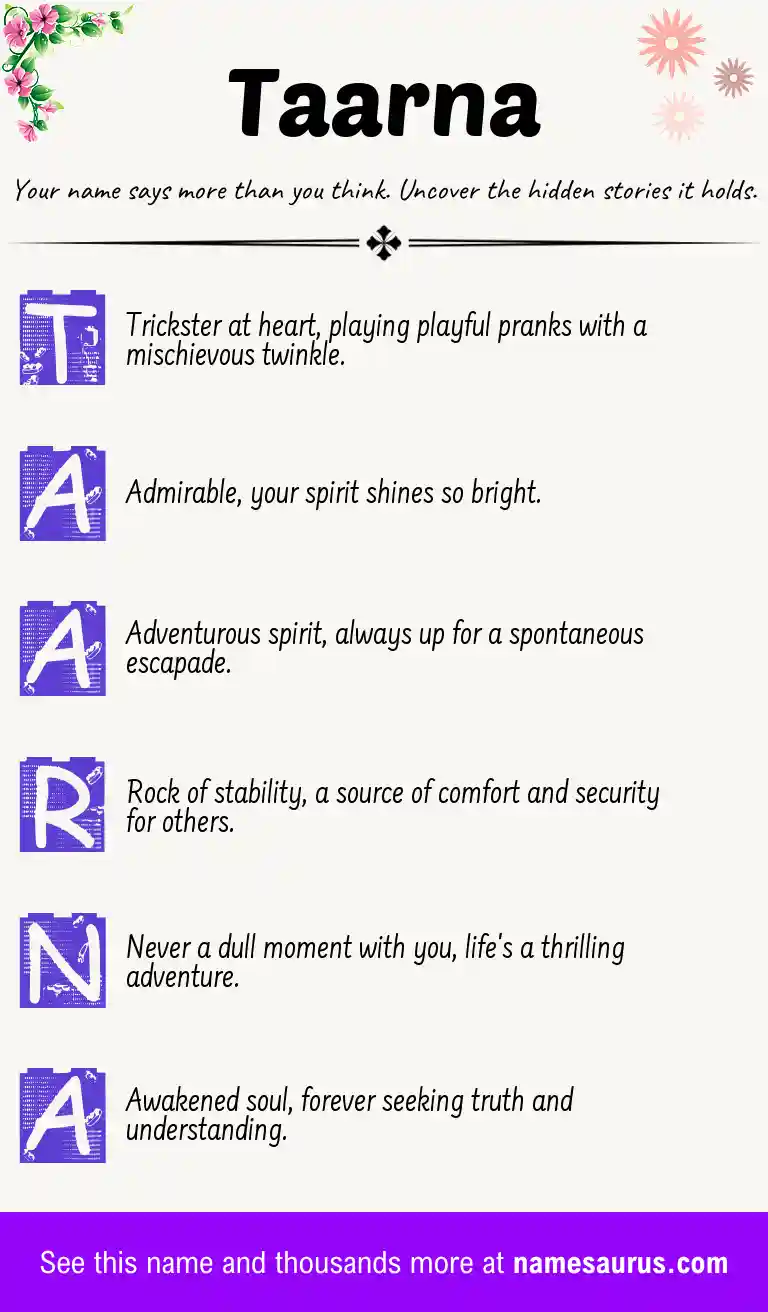 Acrostic poem about Taarna.