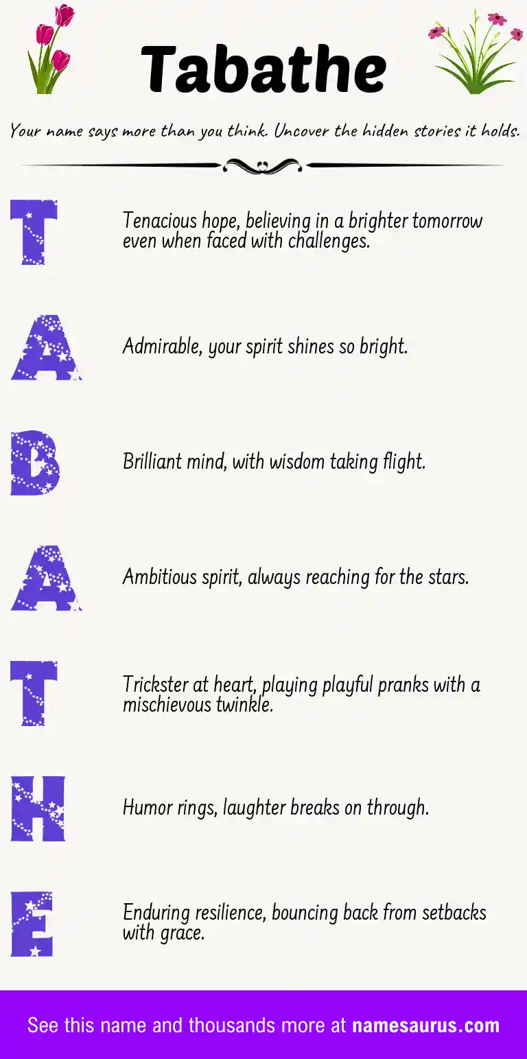 Acrostic poem about Tabathe.