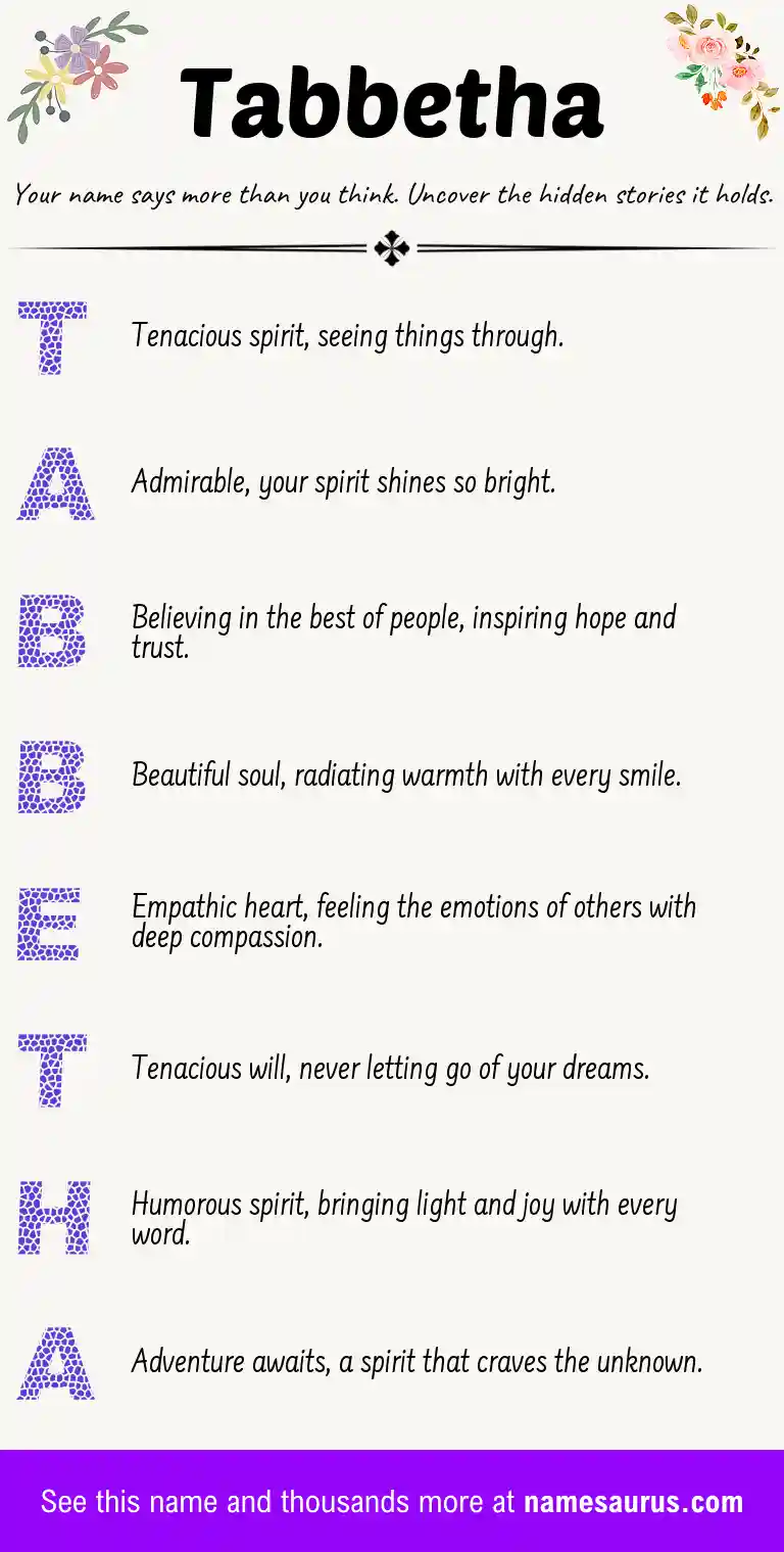 Acrostic poem about Tabbetha.