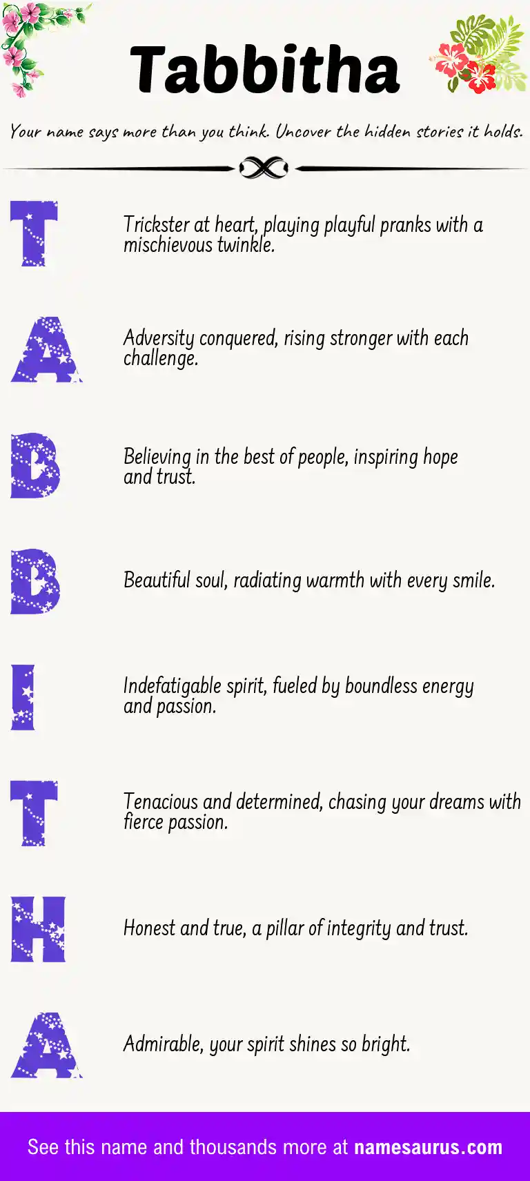Acrostic poem about Tabbitha.