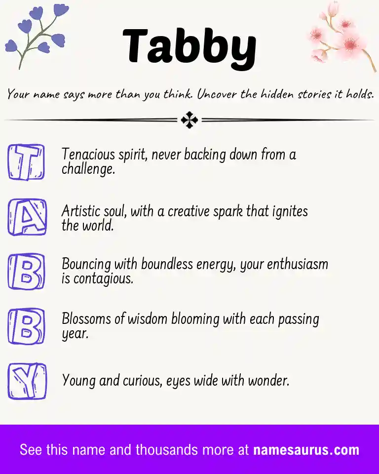 Acrostic poem about Tabby.