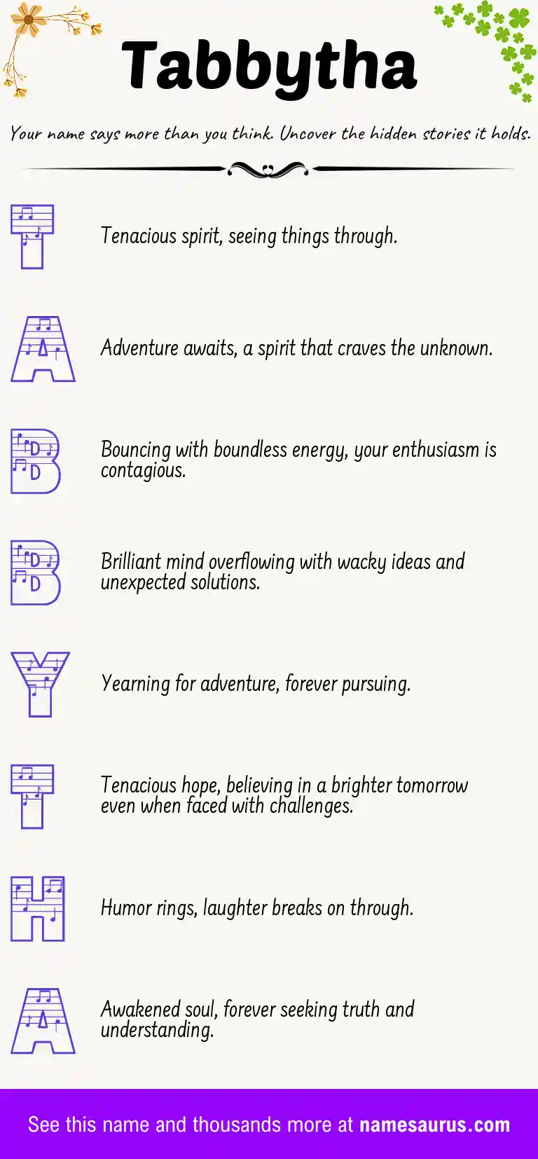 Acrostic poem about Tabbytha.