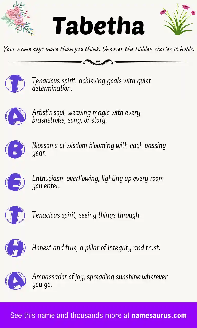Acrostic poem about Tabetha.