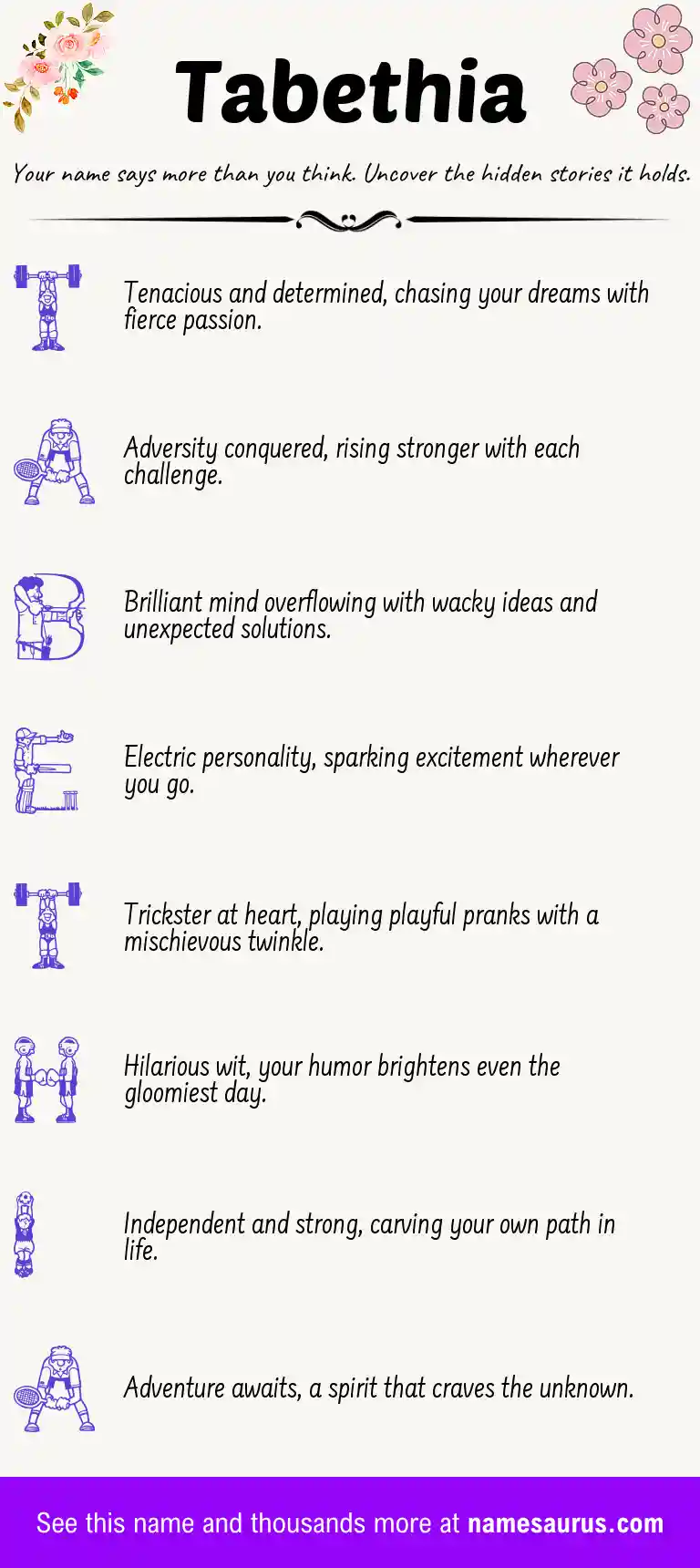 Acrostic poem about Tabethia.