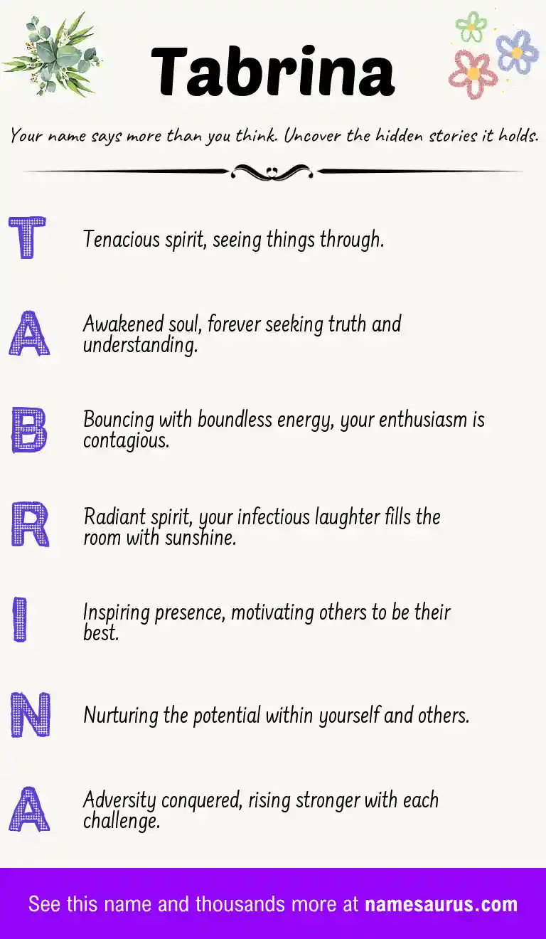 Acrostic poem about Tabrina.