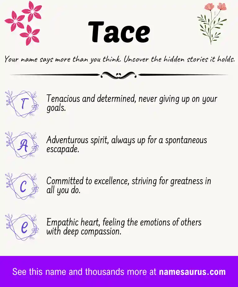 Acrostic poem about Tace.