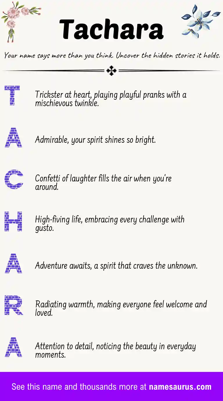 Acrostic poem about Tachara.