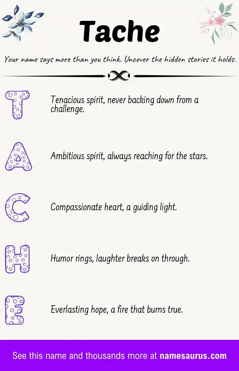 Acrostic poem about Tache.
