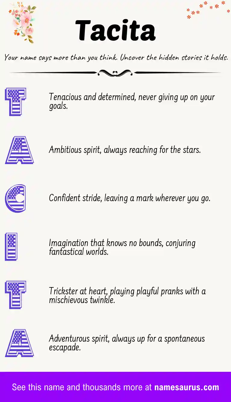 Acrostic poem about Tacita.