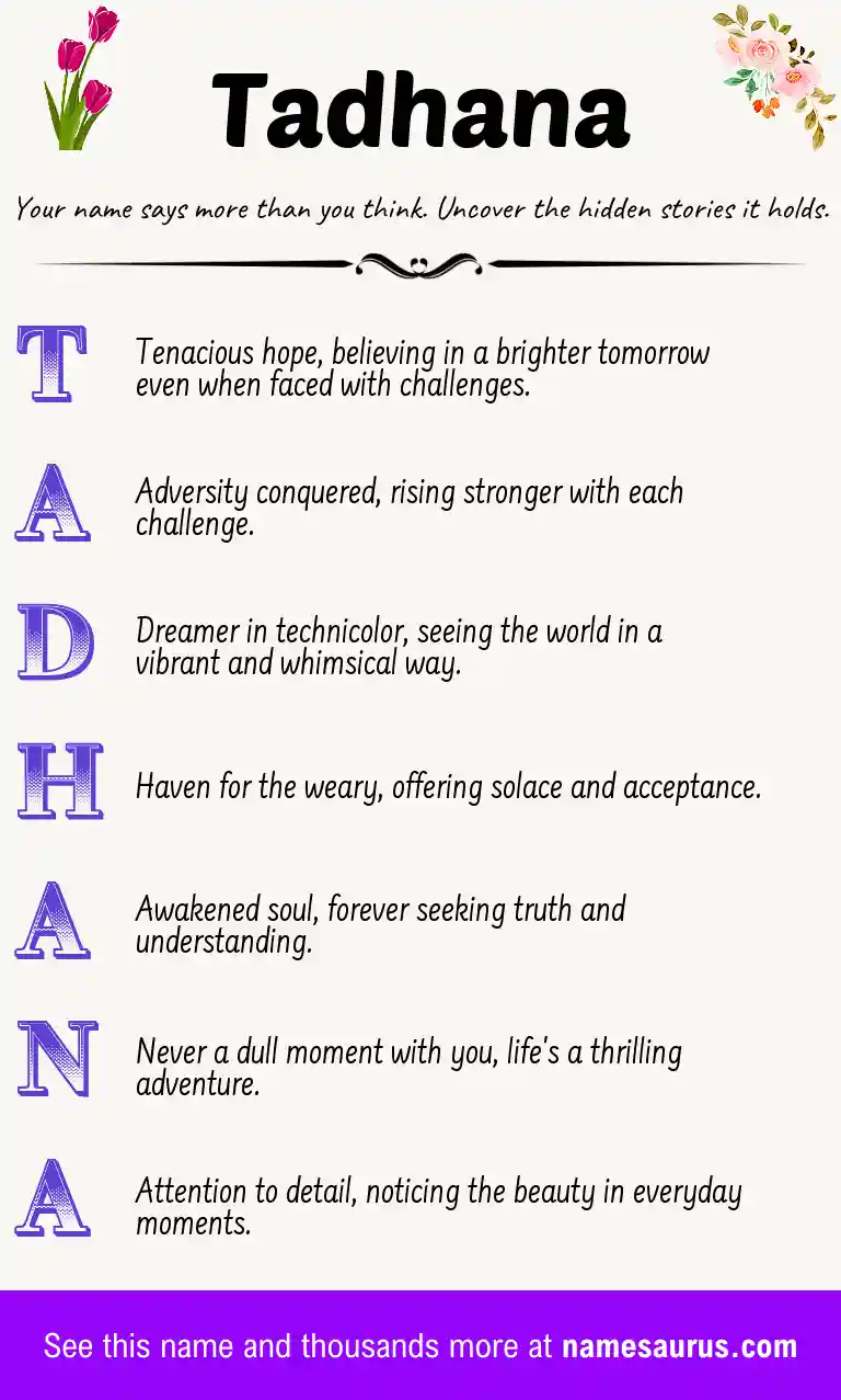 Acrostic poem about Tadhana.