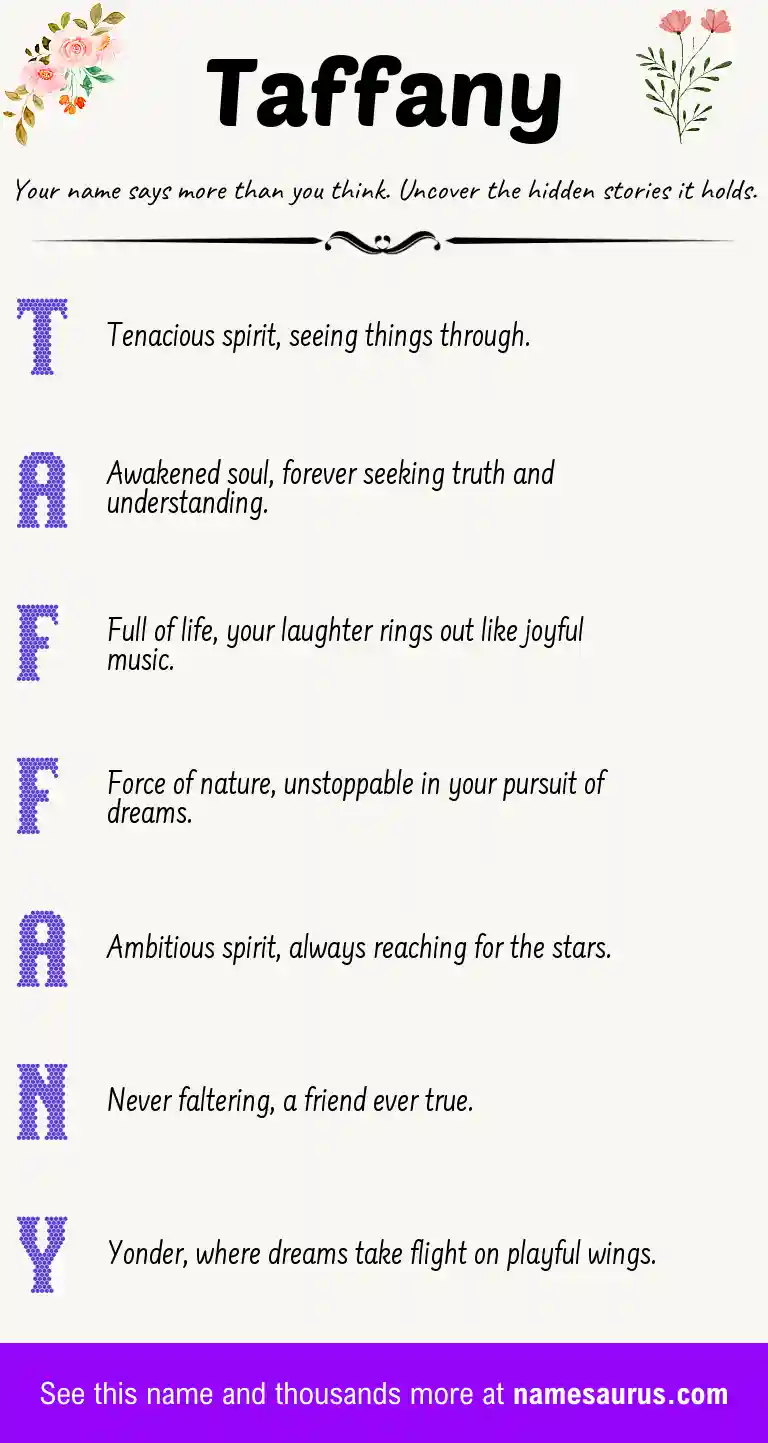 Acrostic poem about Taffany.