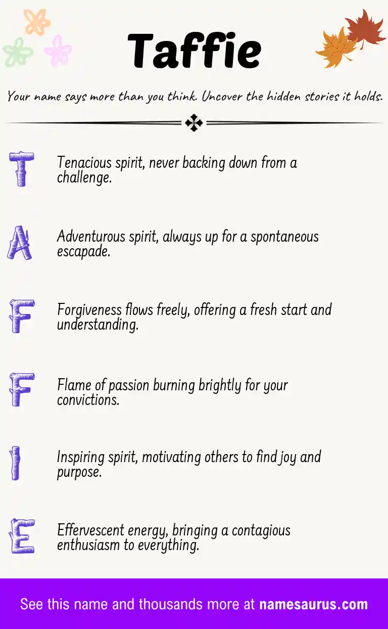 Acrostic poem about Taffie.