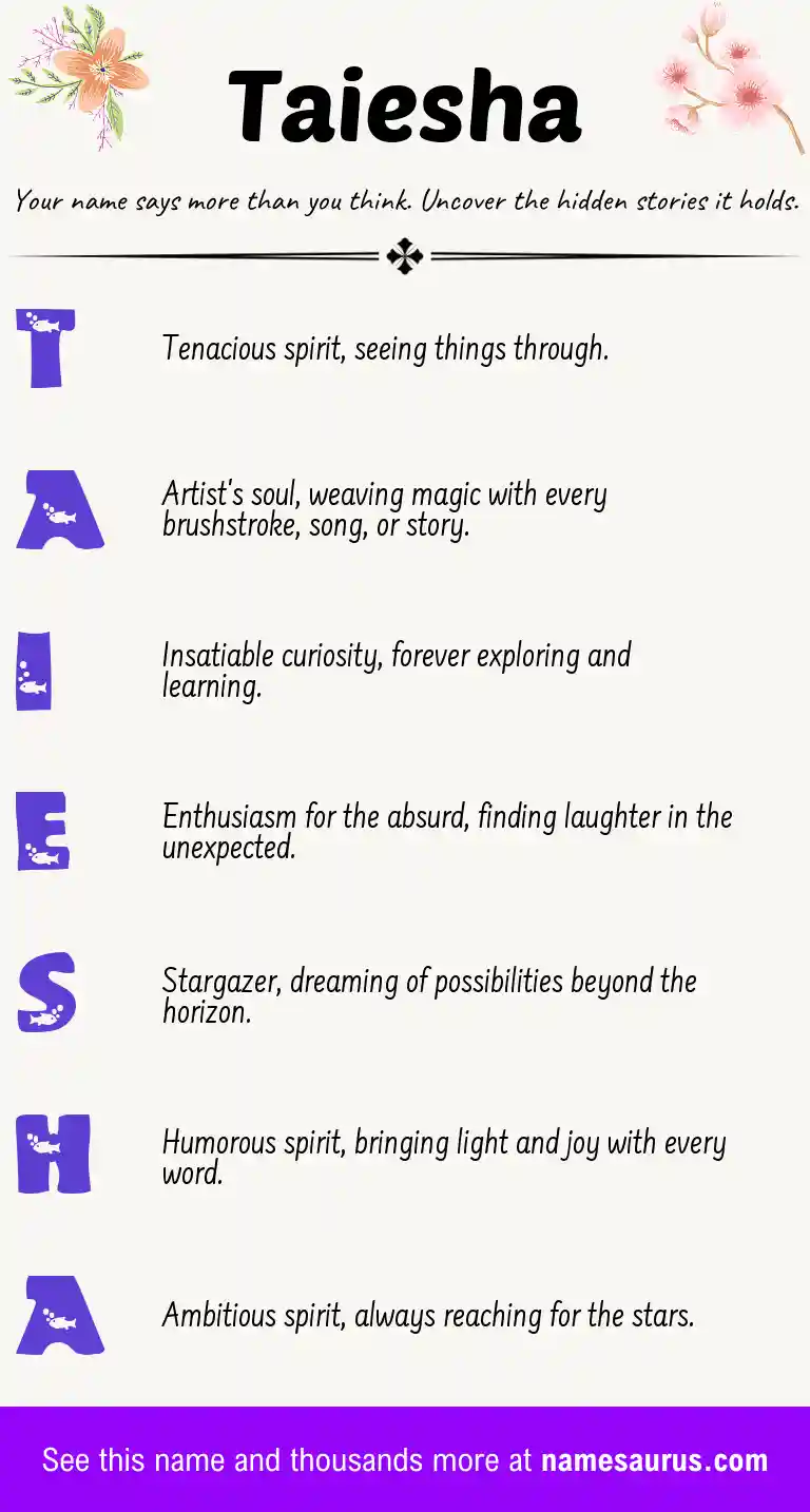 Acrostic poem about Taiesha.